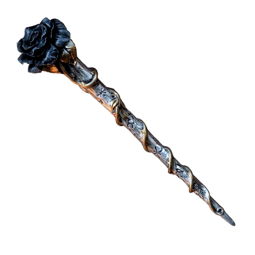 11" Black Rose Wand