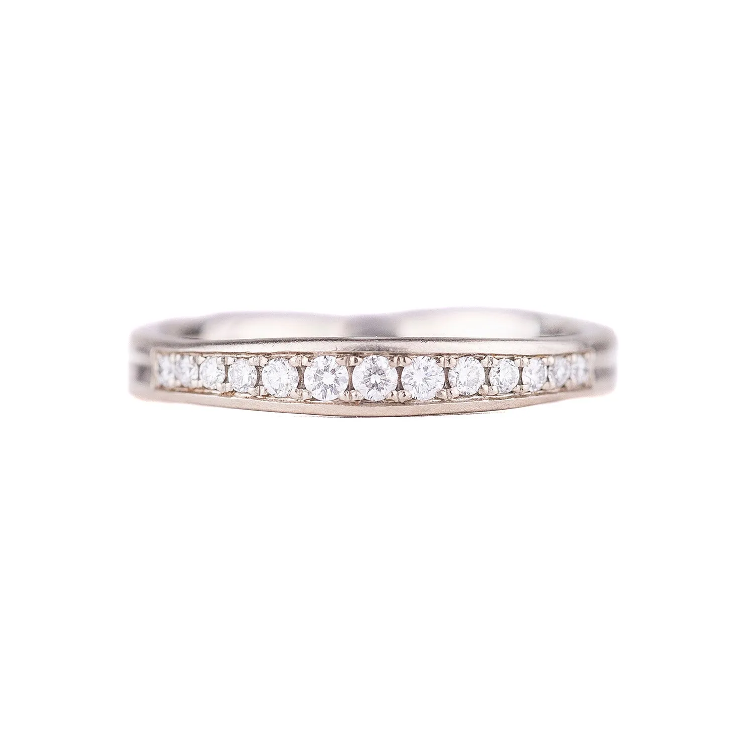 14k White Gold Band with Diamonds by Matsu