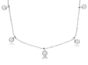 14K White Gold Diamond Necklace