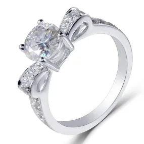 14k White Gold Moissanite Ring 1.6ct Total