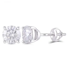 14k White Gold Moissanite Stiud Earrings 2ctw