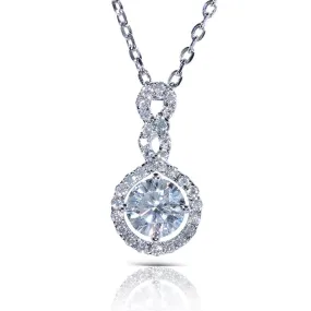 14k White Gold Total Moissanite Necklace / Pendant 1.3ctw