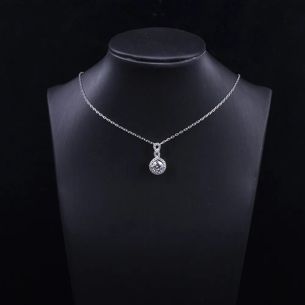 14k White Gold Total Moissanite Necklace / Pendant 1.3ctw