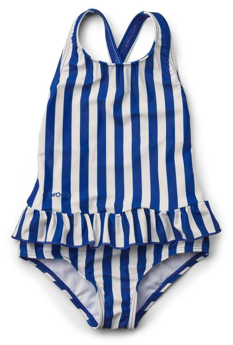 [50%OFF] Amara swimsuit Stripe - Surf blue/Creme de la creme