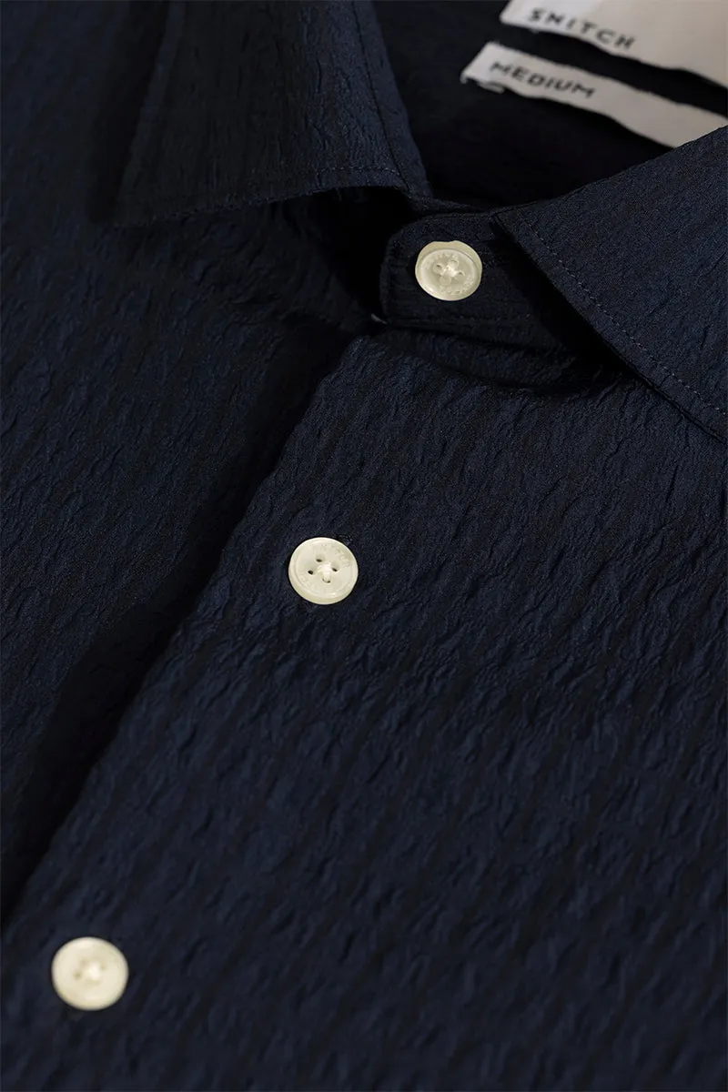 AiryCheck Navy Seer Sucker Shirt