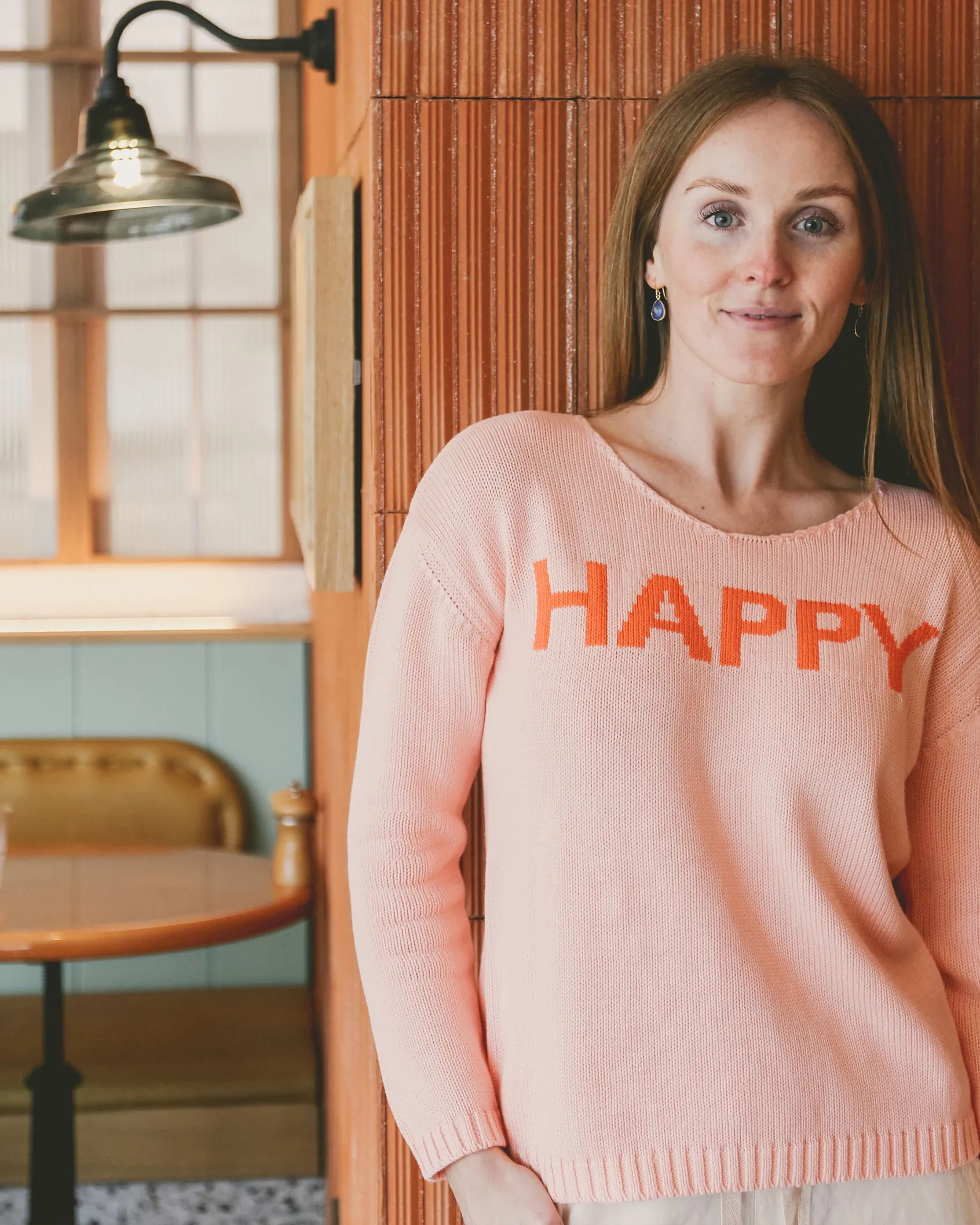 Aloft Happy Knitted Crew - Pale Pink