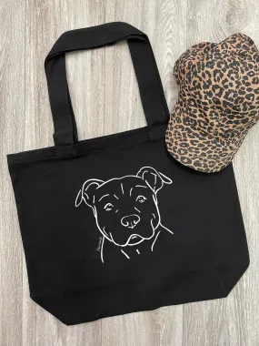 American Staffordshire Terrier Cotton Canvas Shoulder Tote Bag