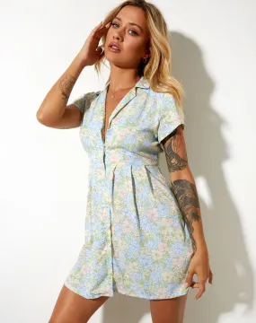 Arte Mini Dress in Washed Out Pastel Floral