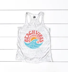 Beach Vibes Retro flowy racerback tank top