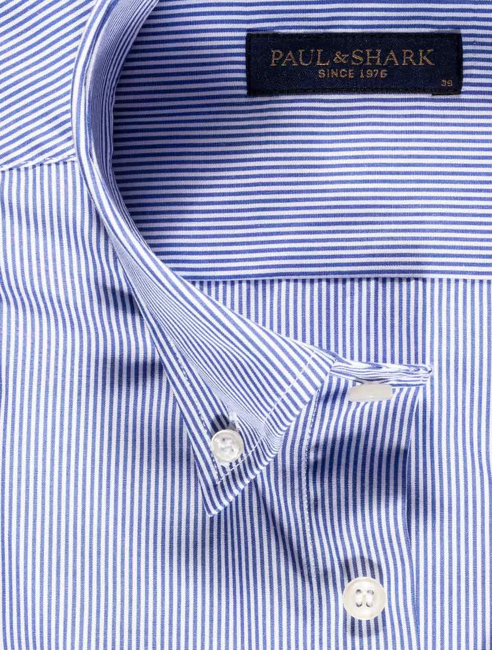 Button Down Hairstripe Shirt Blue