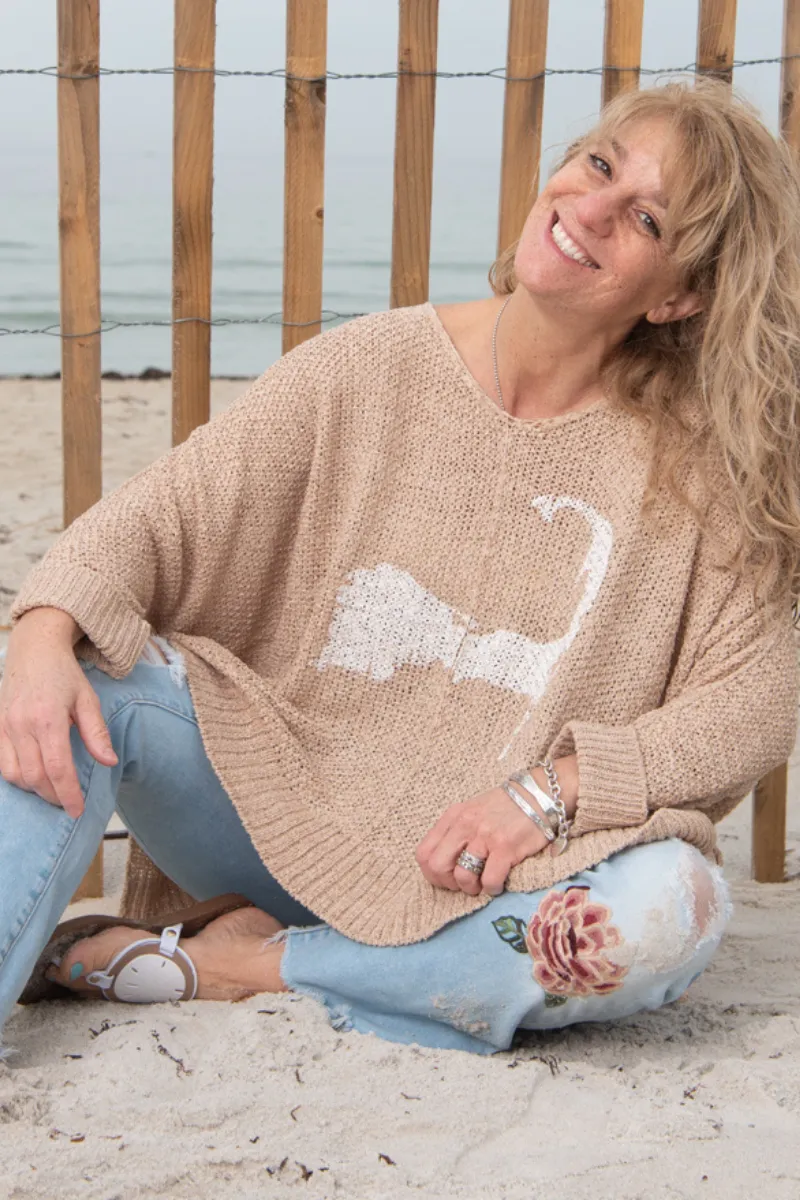 Cape Cod Map Slouch Sand/White