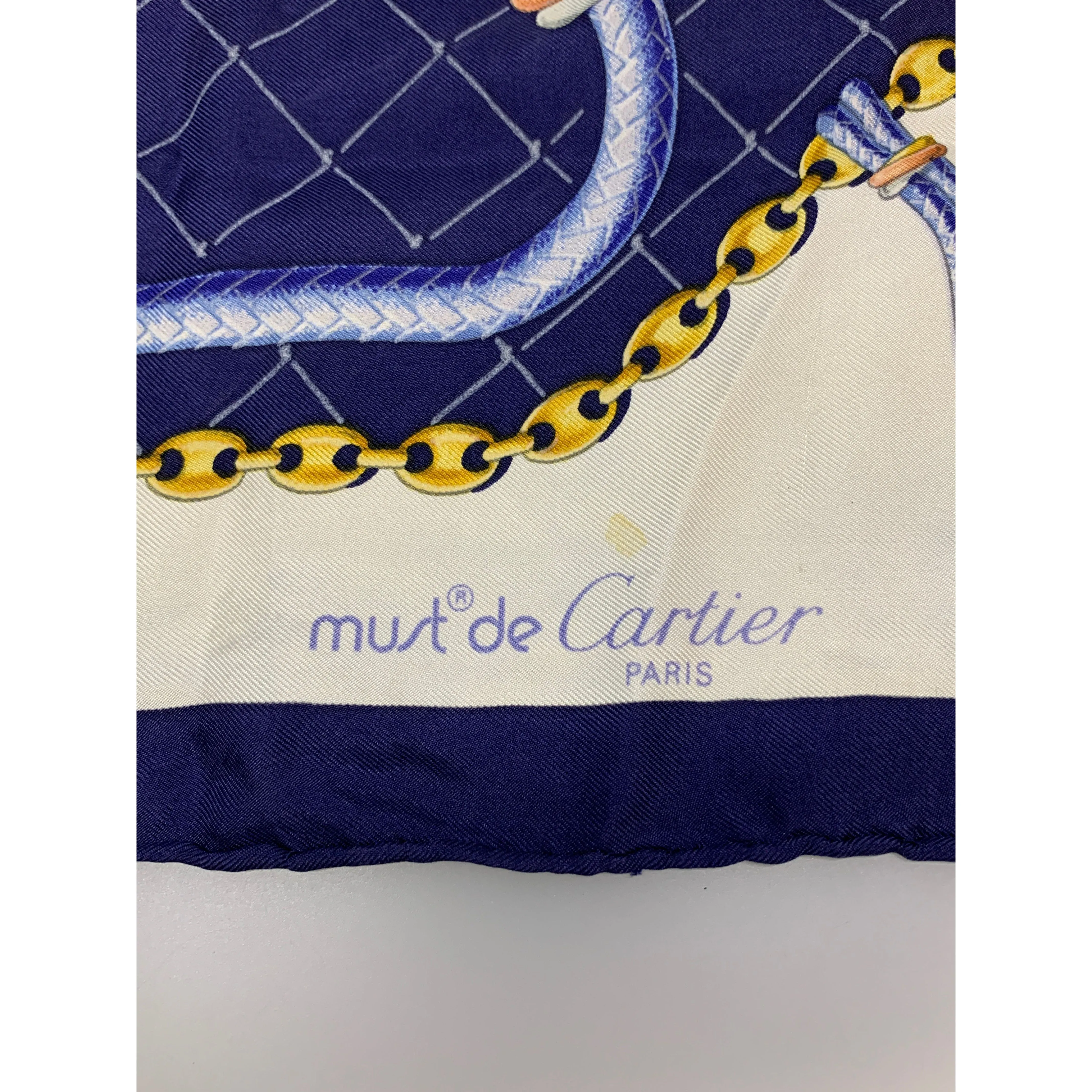 #Cartier/Stole/BLU/Silk/All Over Print