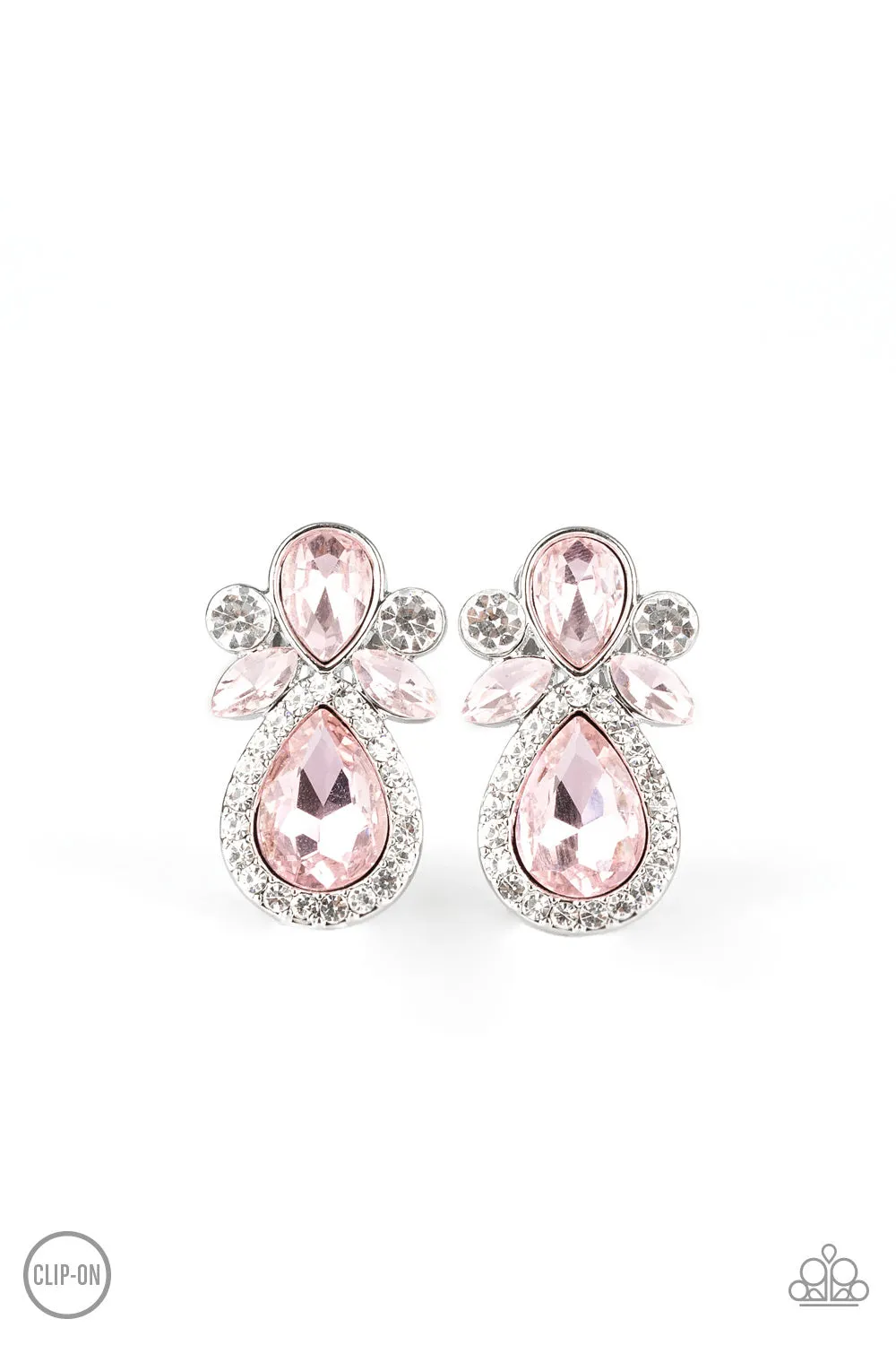 Celebrity Crowd Pink Clip-On-Earrings