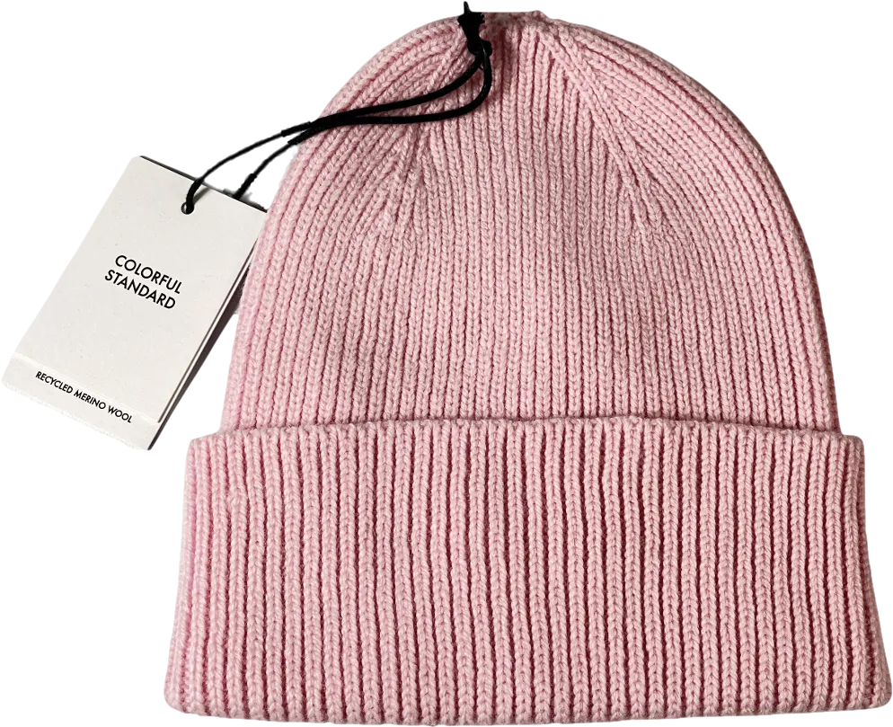 Colorful Standard Pink Sustainable  Merino Wool Beanie One Size