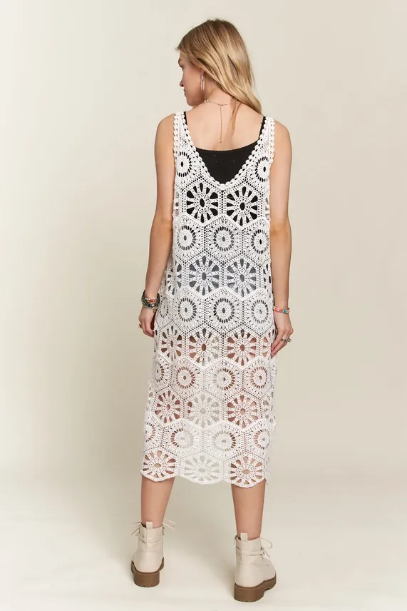 Crochet Midi Dress Coverup