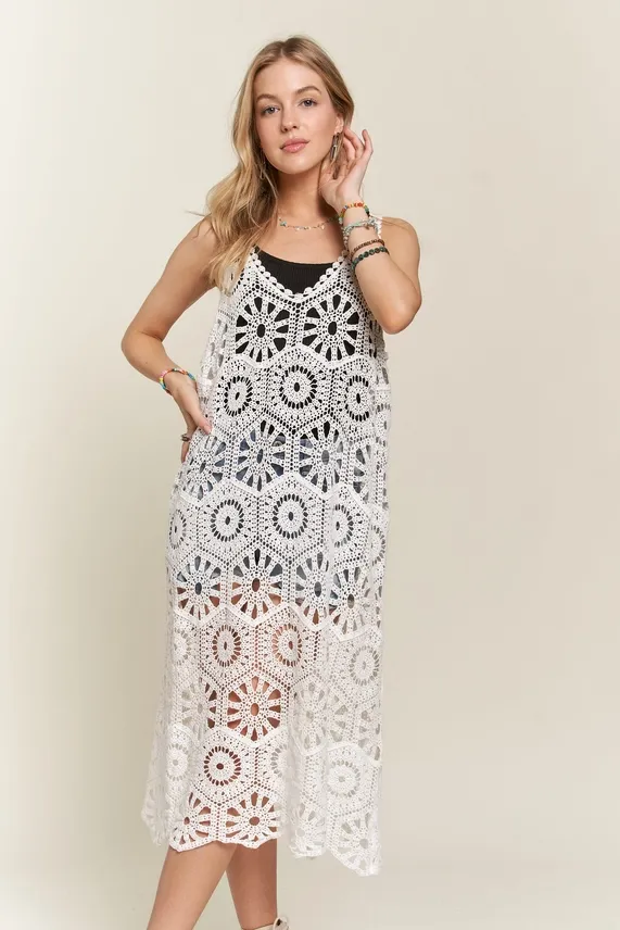 Crochet Midi Dress Coverup