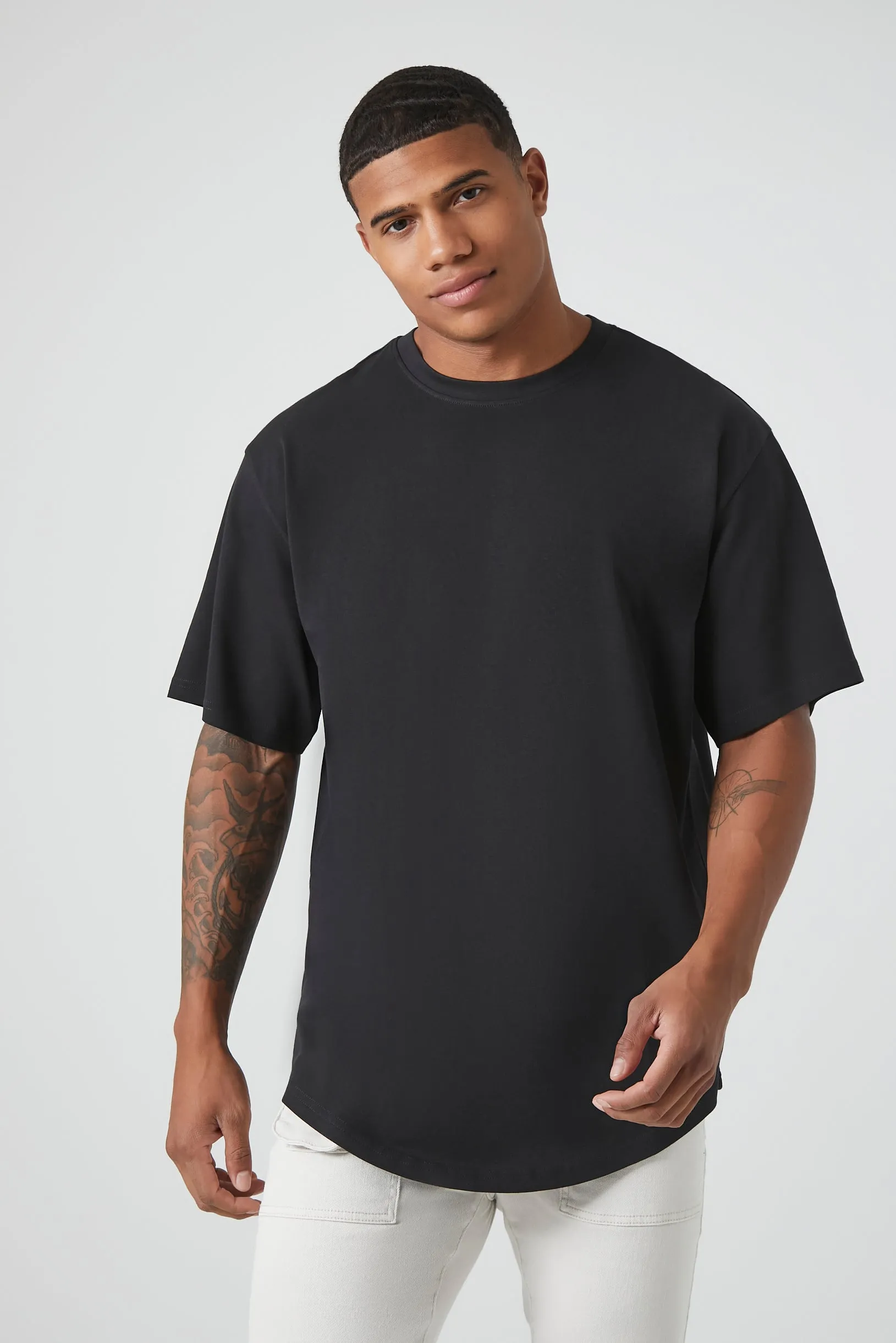 Curved-Hem Crew Tee