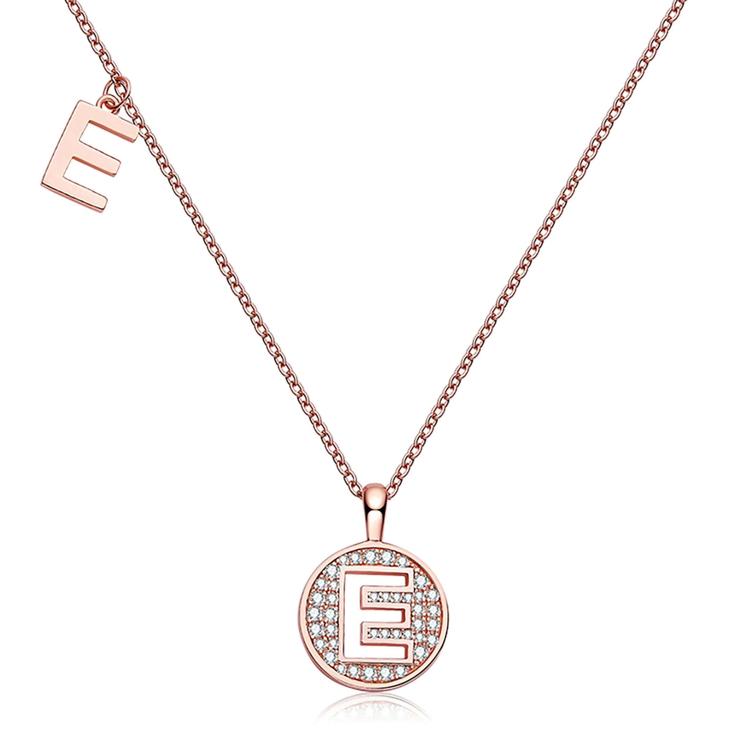 Customized E Letter Moissanite Diamond Necklace