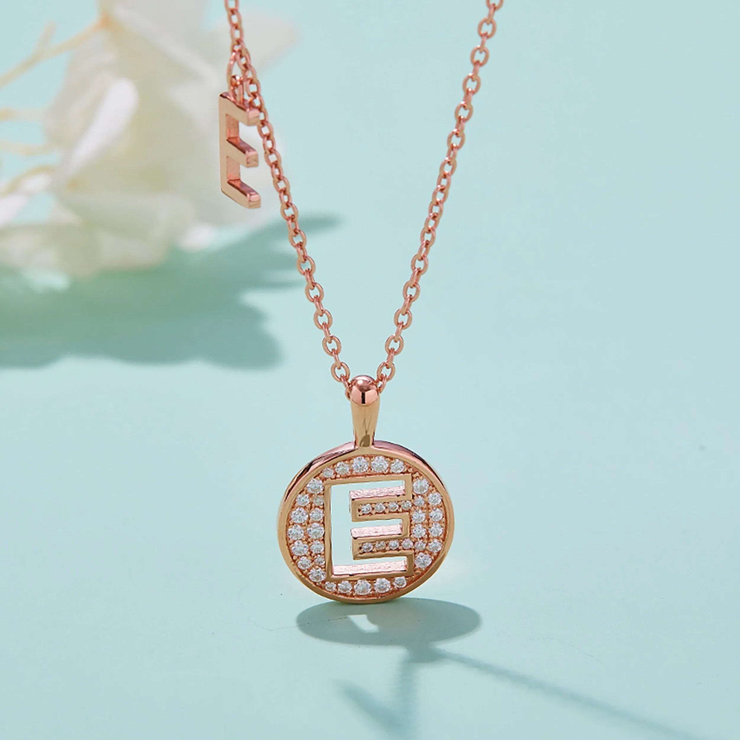 Customized E Letter Moissanite Diamond Necklace