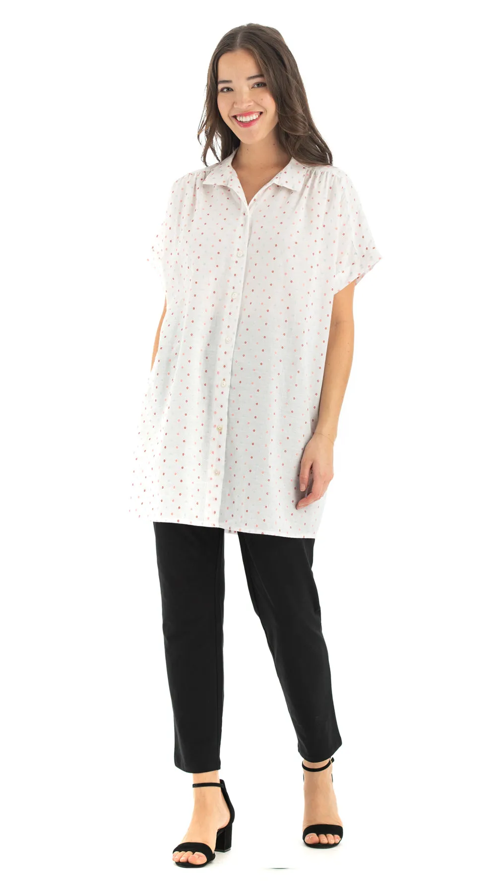 Elena Tunic - white flecks - cotton