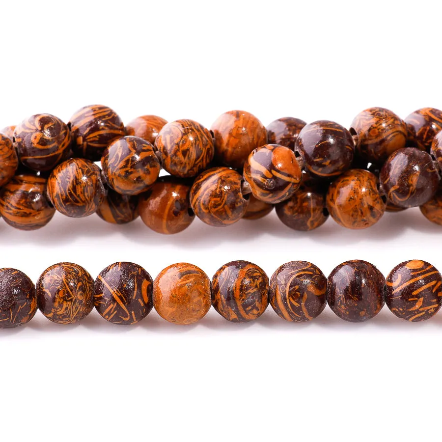 Elephant Skin Jasper 8mm Round - Large Hole Beads