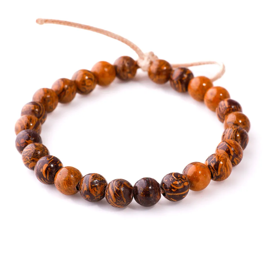 Elephant Skin Jasper 8mm Round - Large Hole Beads