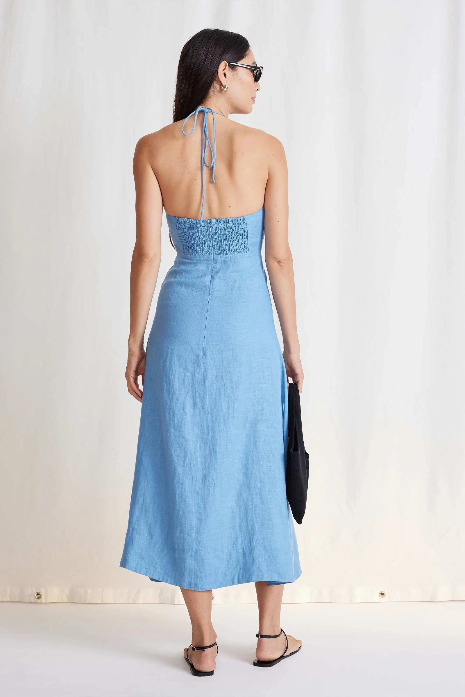 ELI CUT-OUT MAXI DRESS IN ROBIN BLUE