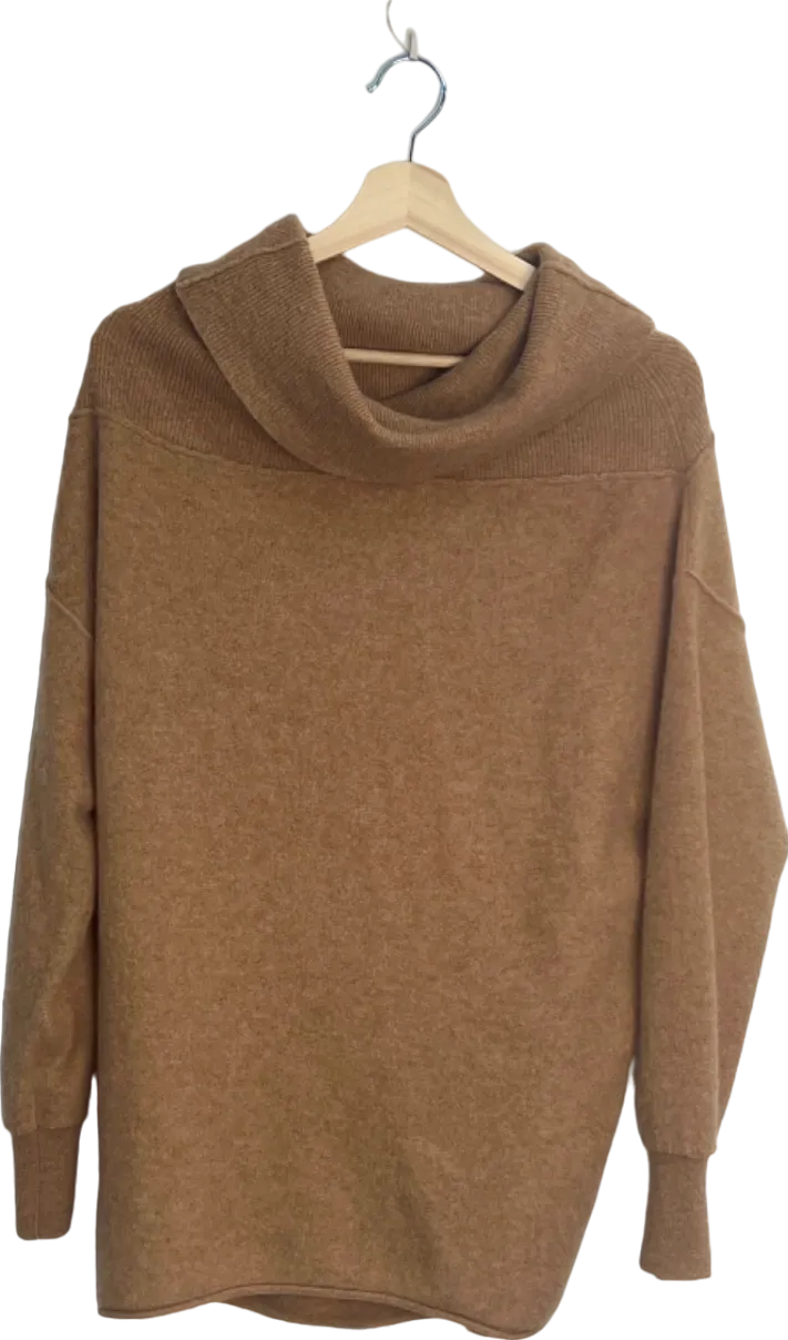 Free People Brown Cowl Neck Sweater XS UK 6