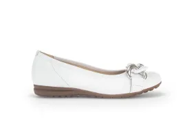 GABOR White Leather Ballerina 62550