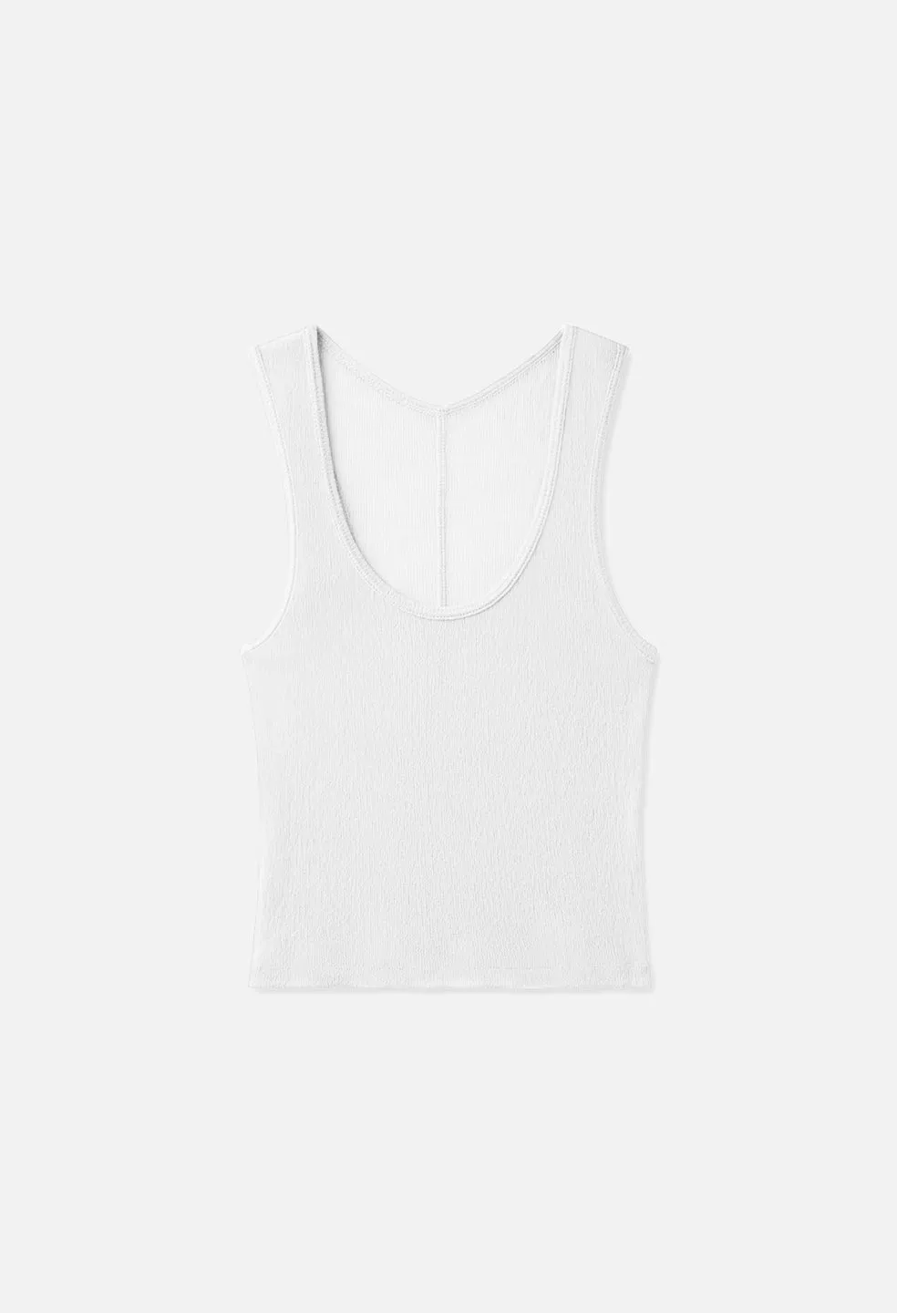 Gauze Rib Tank / White