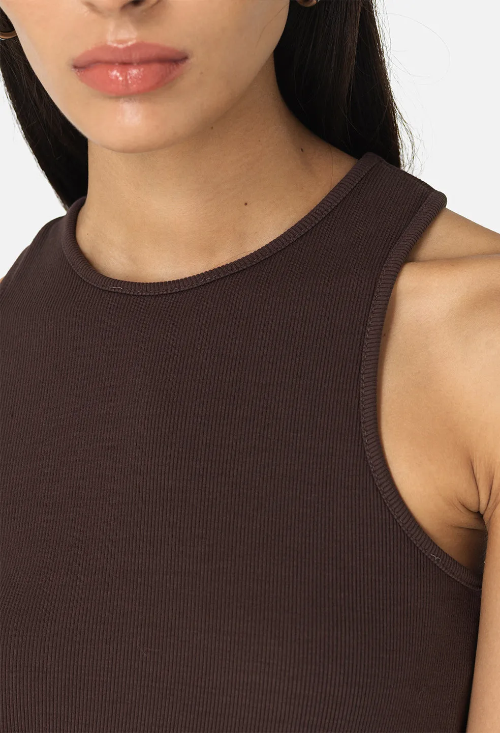 Gemini Rib Racerback / Chocolate Brown