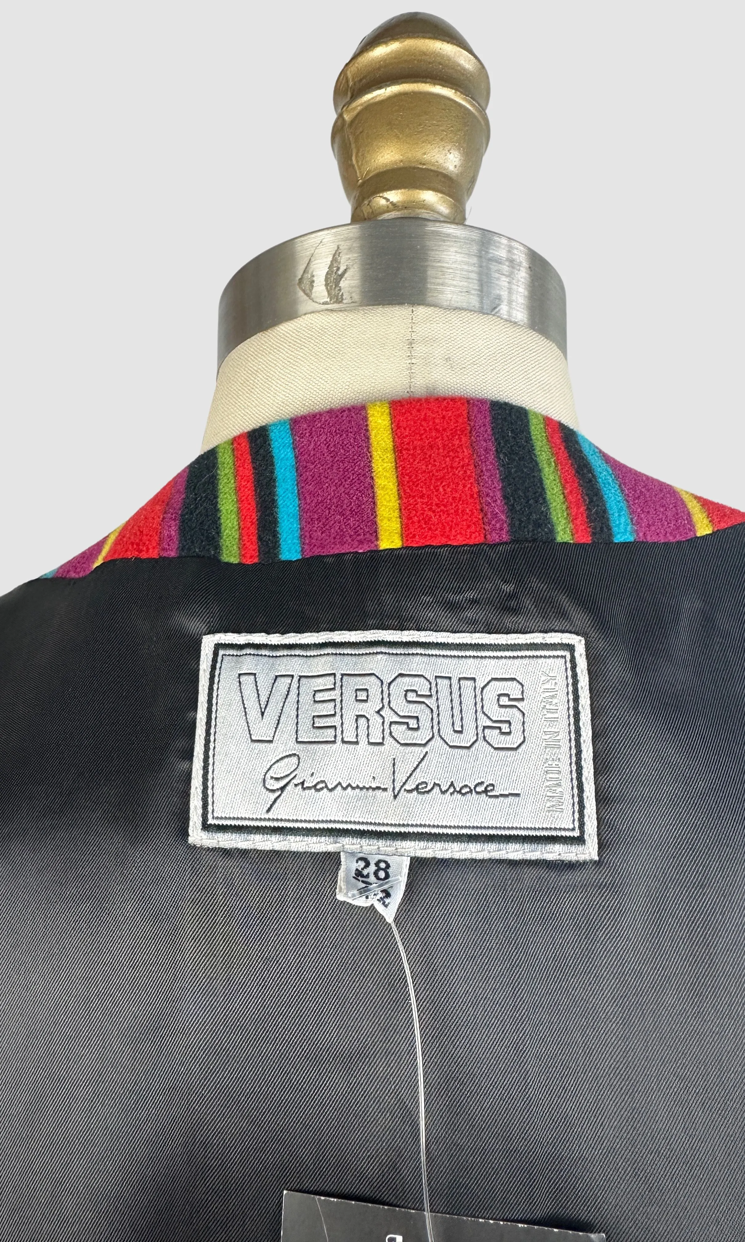 GIANNI VERSACE VERSUS 90s Striped Velveteen and Suede Vest  Small