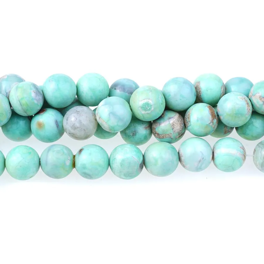 GREEN Terra Agate 12mm Round - 15-16 Inch