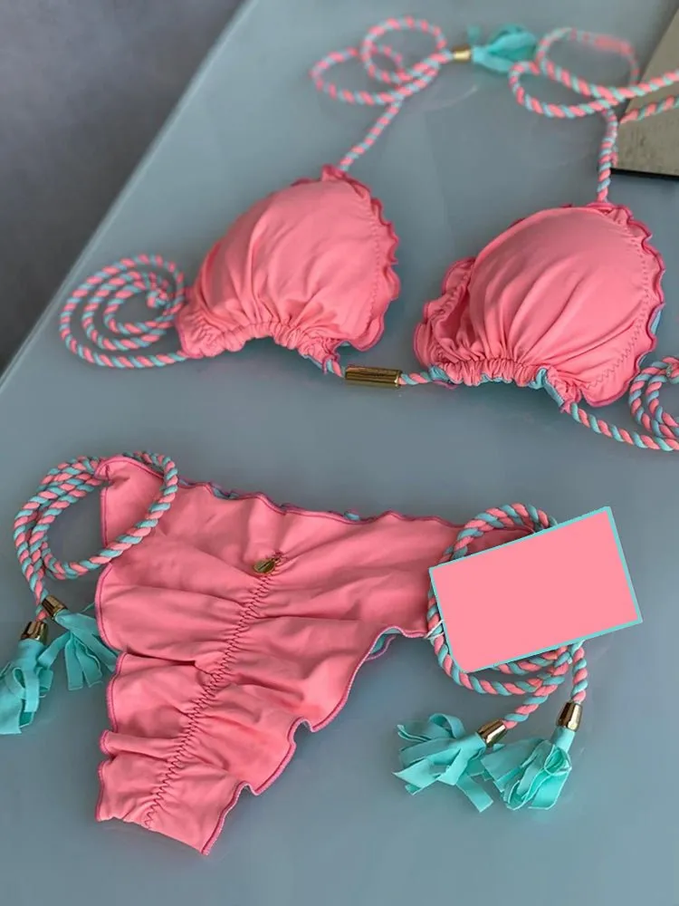 Hailey Sexy Triangel-Bikini-Set mit Seitenschnürung 