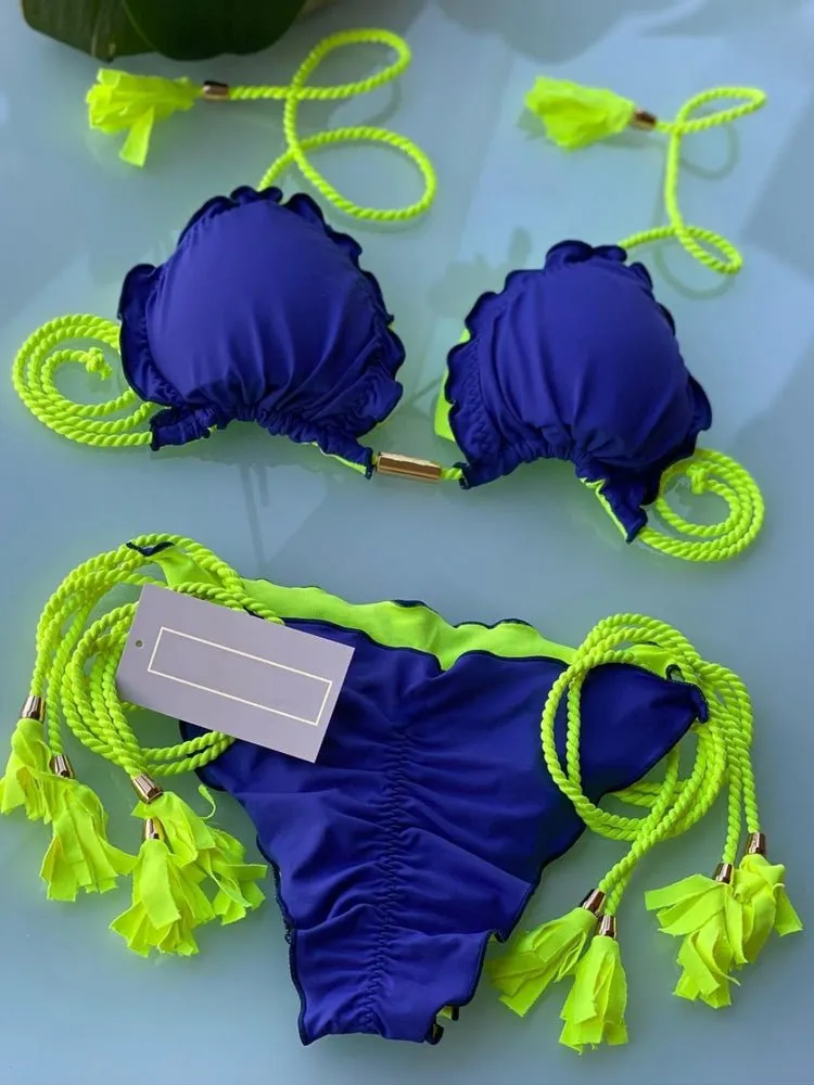 Hailey Sexy Triangel-Bikini-Set mit Seitenschnürung 