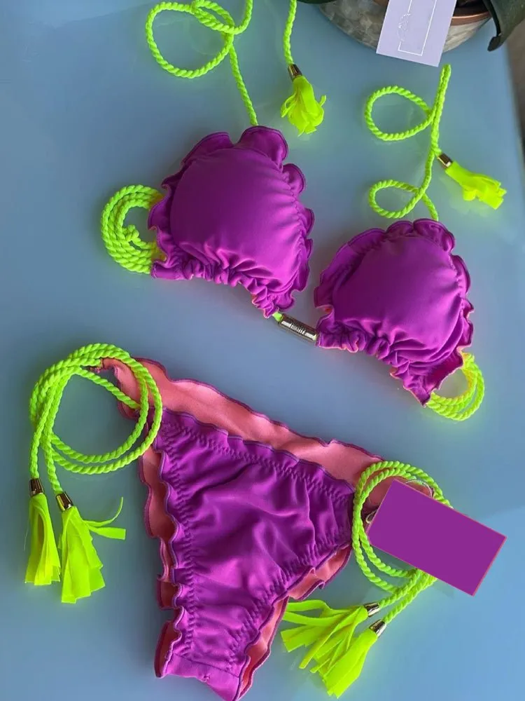 Hailey Sexy Triangel-Bikini-Set mit Seitenschnürung 