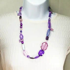 Halone Unicorn Beaded Purple Necklace