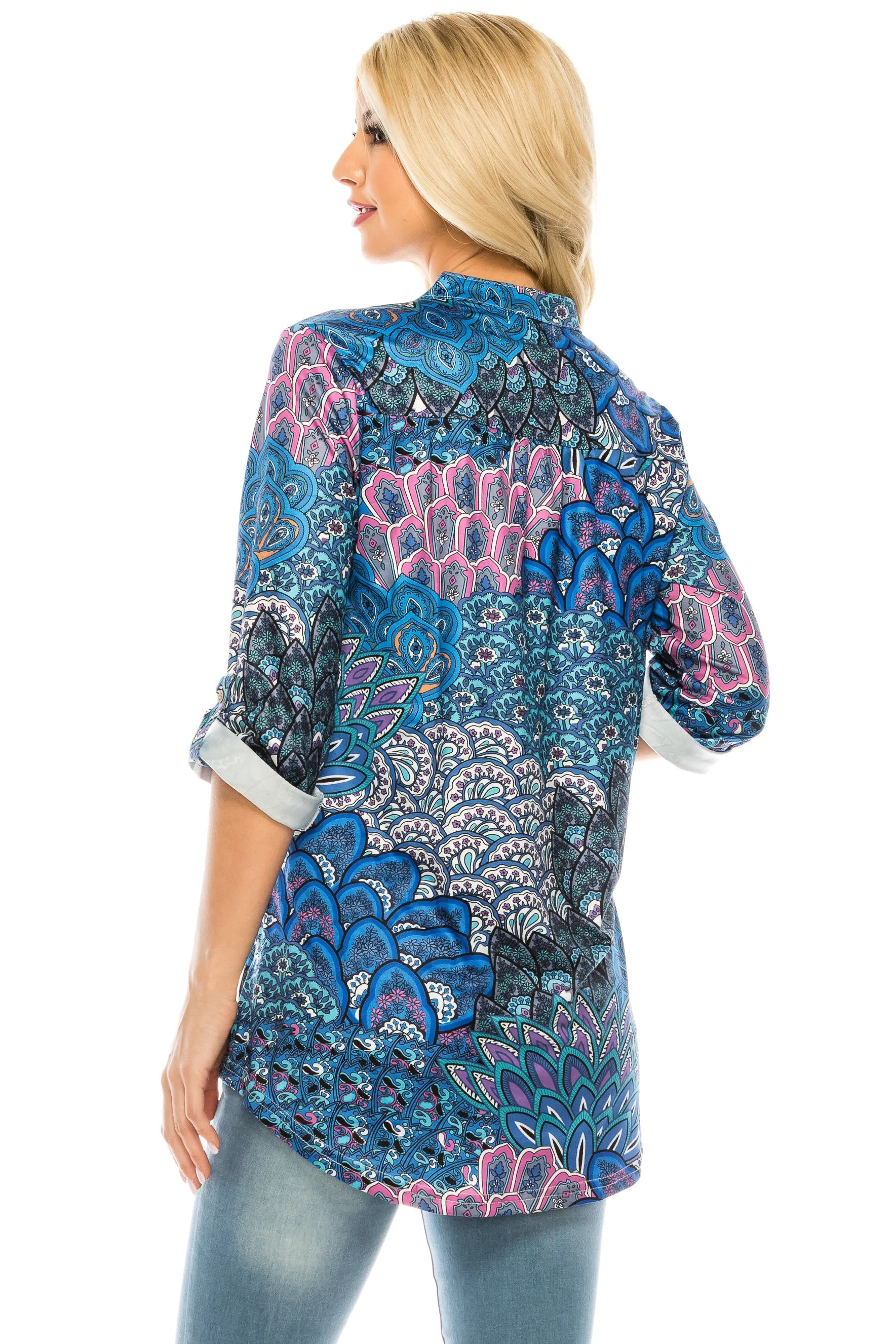 Haute Edition Women's 3/4 Sleeve Tunic Tops S-3X. Plus size available.