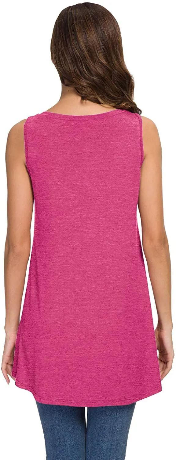 Haute Edition Women's V-Neck Tunic Length Long Tank