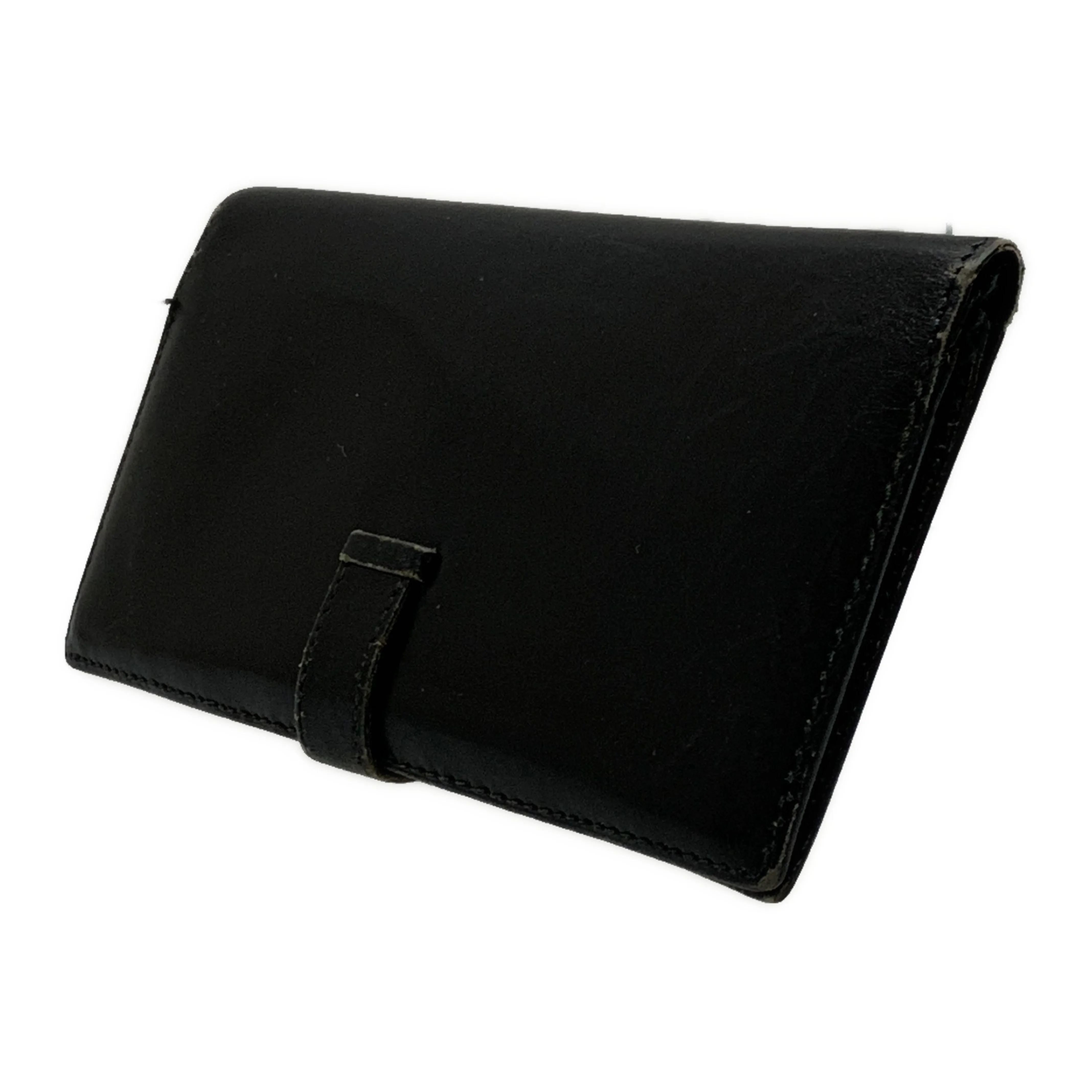 #HERMES/Long Wallet/BLK/Leather/Plain