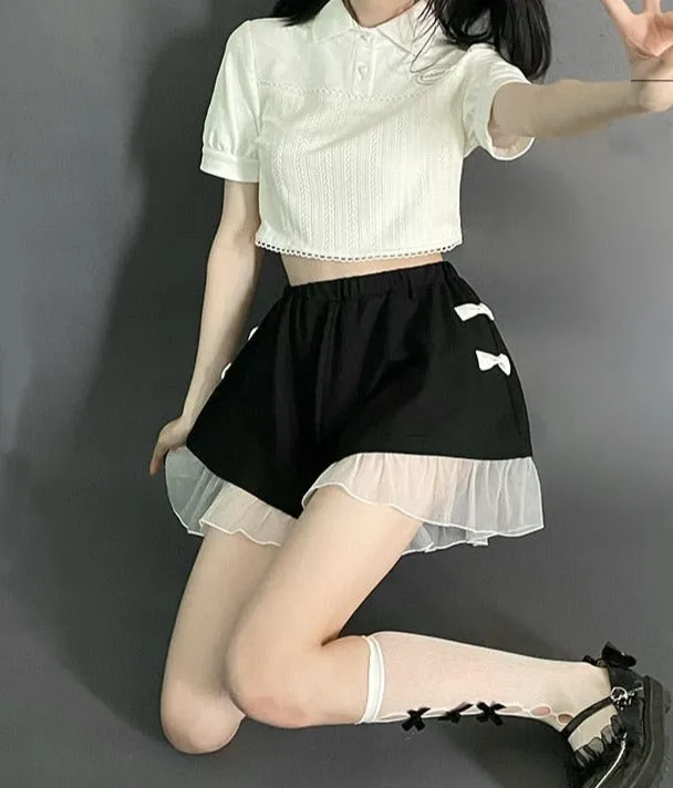 High-Waisted Skirt With Laced Hem