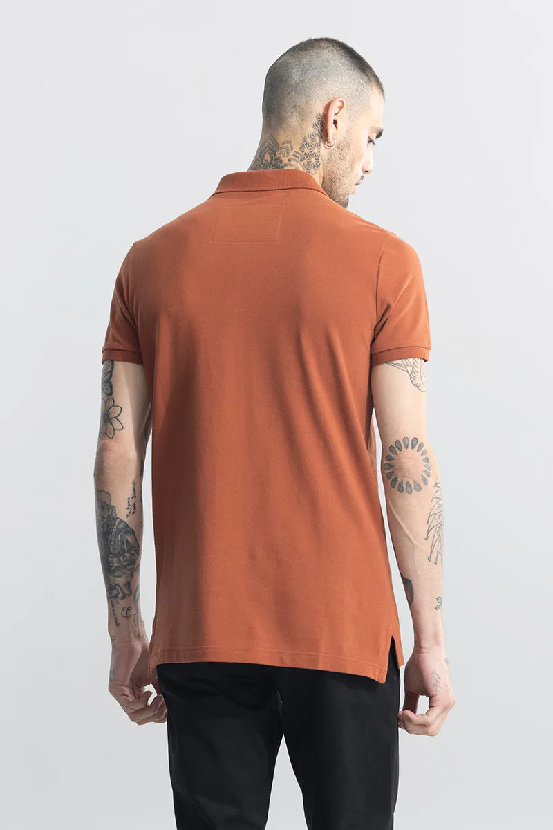 Incise Logo Rustic Orange Polo T-Shirt