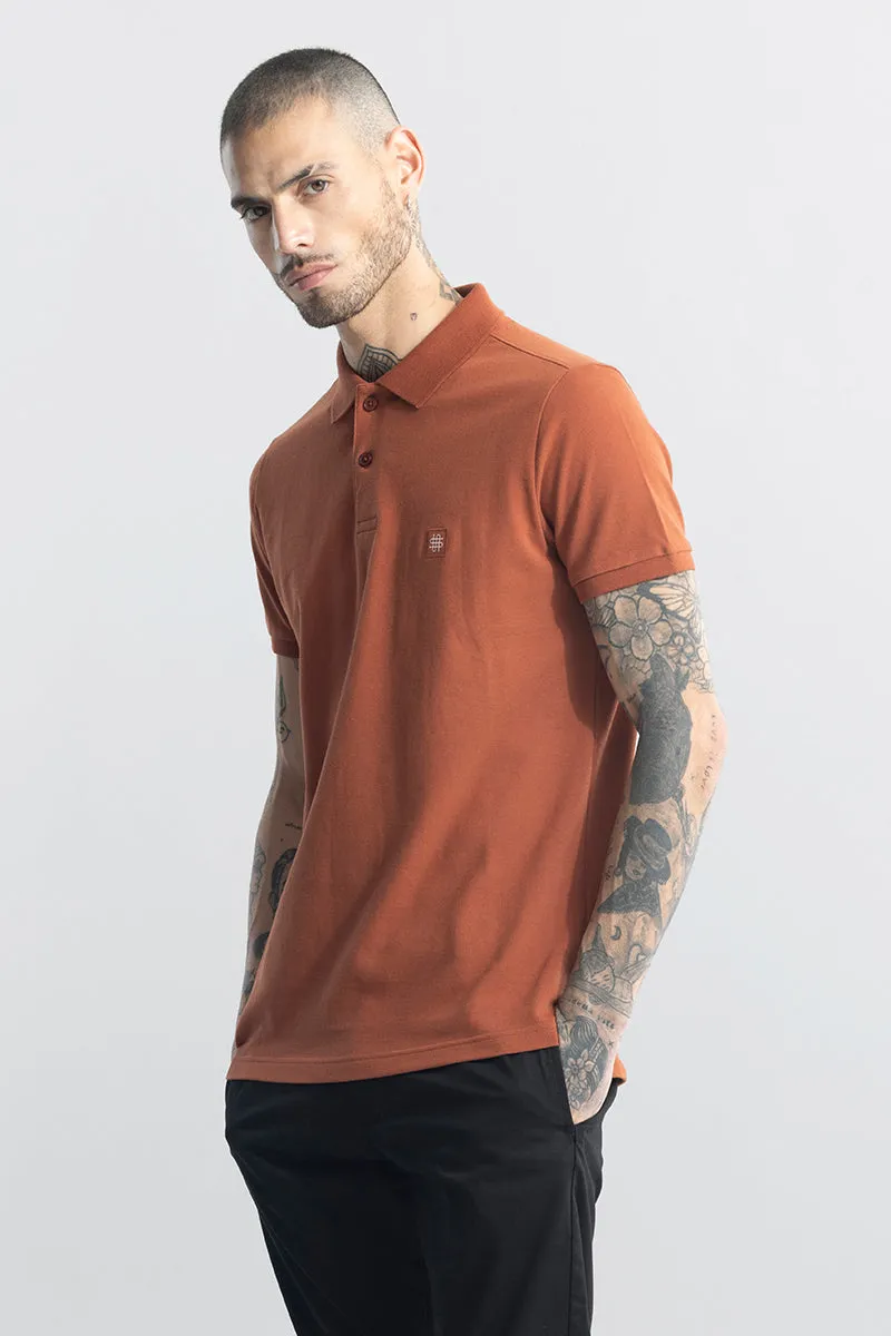 Incise Logo Rustic Orange Polo T-Shirt