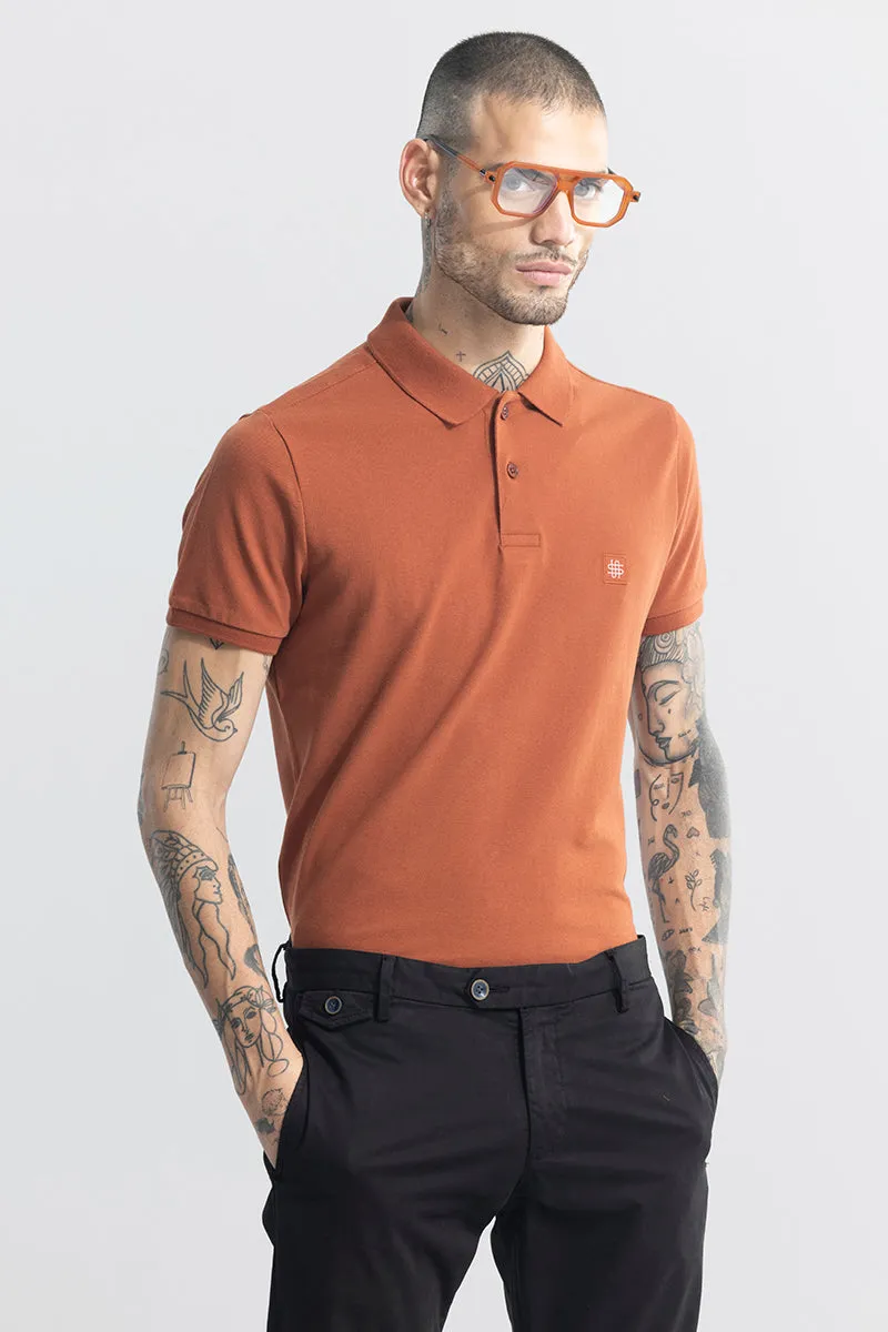 Incise Logo Rustic Orange Polo T-Shirt