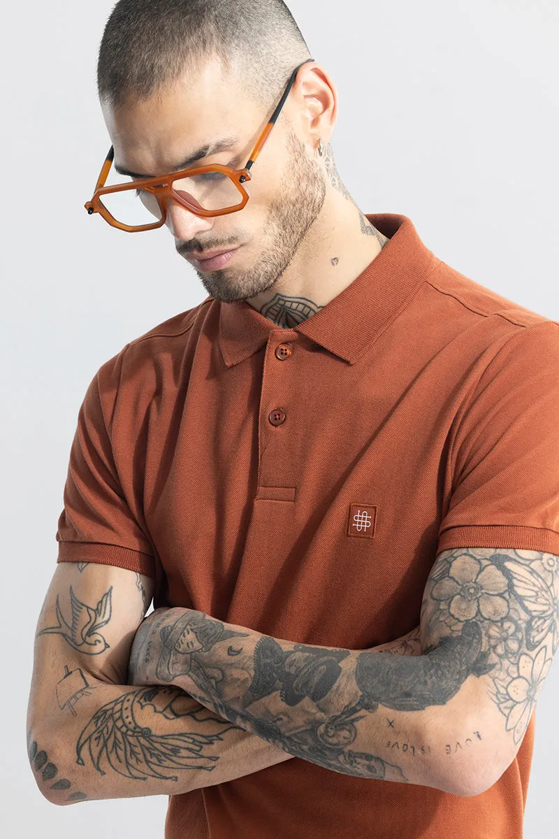 Incise Logo Rustic Orange Polo T-Shirt