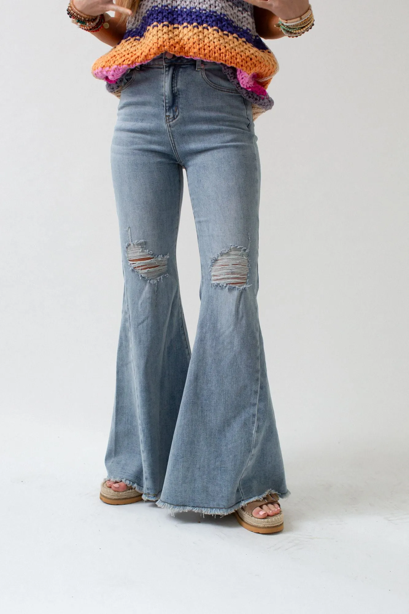 Indigo Flare Bell Bottom Jean - Light Wash