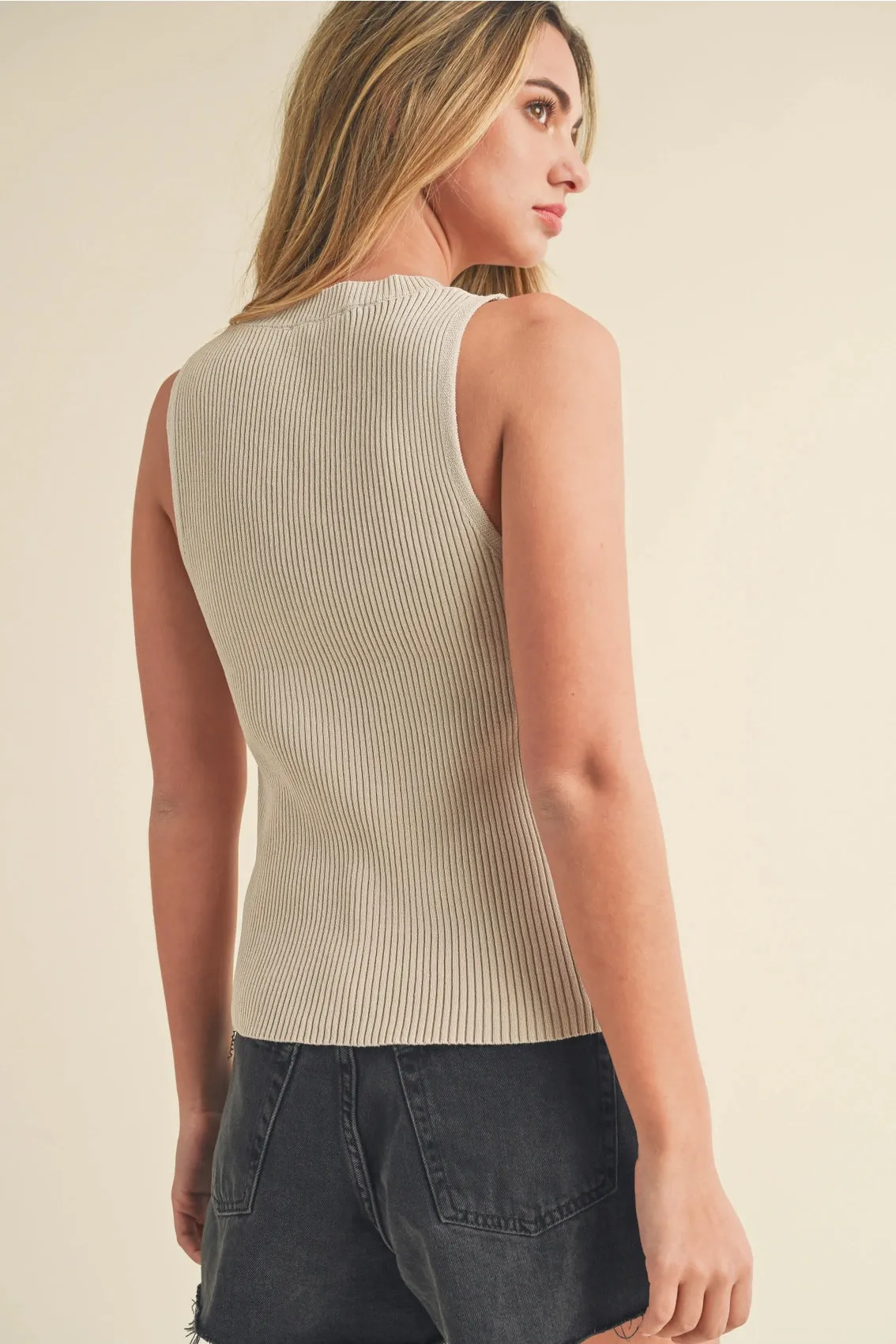 Jada Ribbed Tank - Pearl