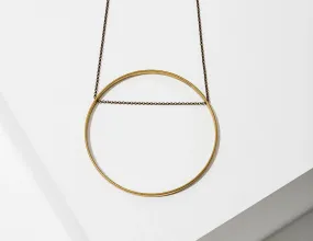 Large Brass Horizon Circle Necklace