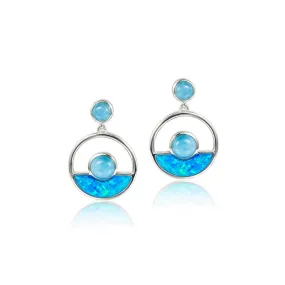 Larimar Horizon Earrings with Opal