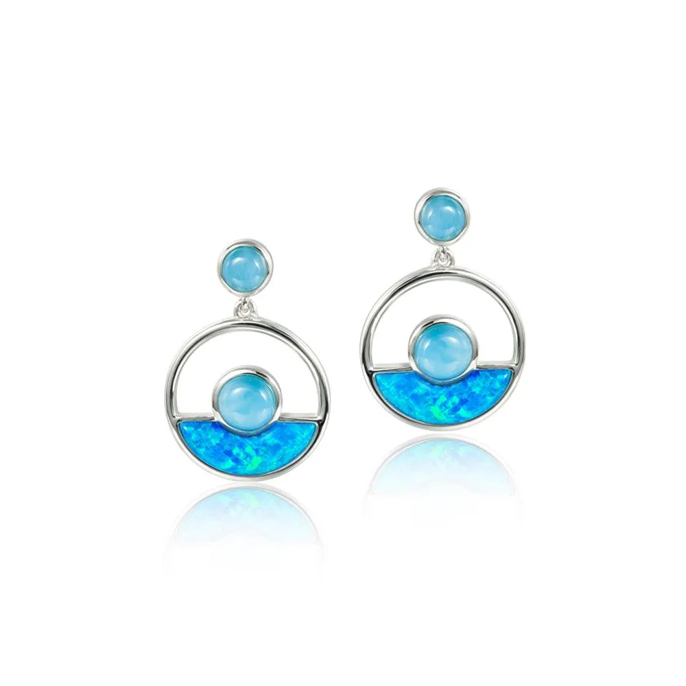 Larimar Horizon Earrings with Opal